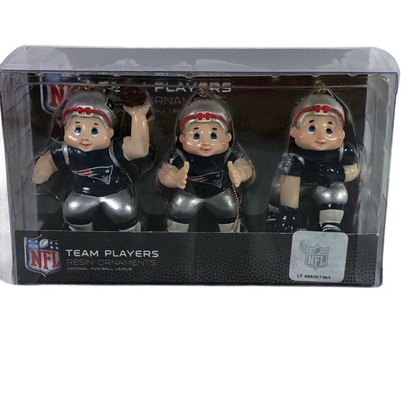 New England Patriots NFL Christmas Tree  Ornament Team Players Resin 3-pack New - Picture 1 of 10